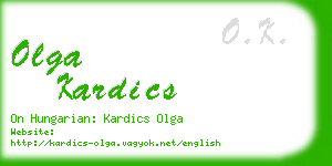 olga kardics business card
